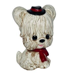 Kitschy Vintage Maltese Puppy Dog Lover Ceramic Figurine 4" Kitsch Maltipoo '81